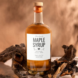 custom homemade maple syrup wedding favor liquor bottle label
