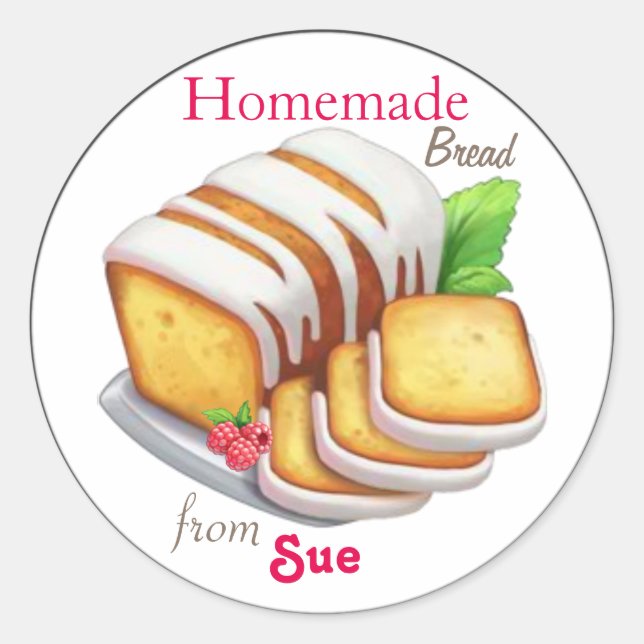 Custom Homemade Quick Bread Stickers (Front)