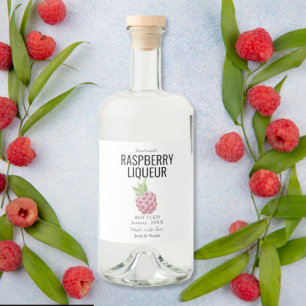 custom homemade raspberry liquor wedding favour bottle label