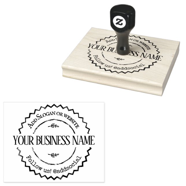 Custom Homemade Rustic Name, Social media Rubber Stamp (Stamped)