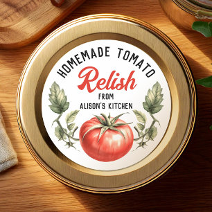 Custom Homemade Tomato Relish canning Classic Round Sticker