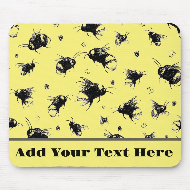 Custom Honey Bee Mouse Pad – Unique Gift for Her (Front)
