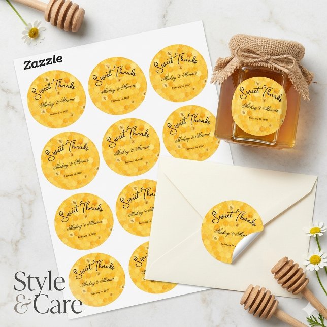 Custom Honey Favour Classic Sheet of Round Sticker (Custom Honey Favor Classic Sheet of Round Sticker)