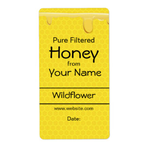 Custom Honey Labels Honeycomb Customisable Text