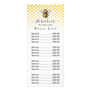 Custom Honey Price List Rack Card - Modern Minimal