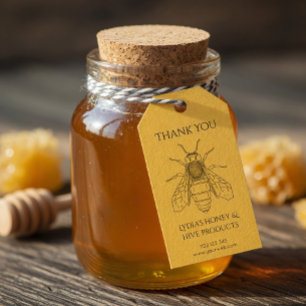 Custom Honeybee “Thank You” Tag for Honey Products
