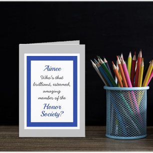 Custom Honour Society Congratulations card