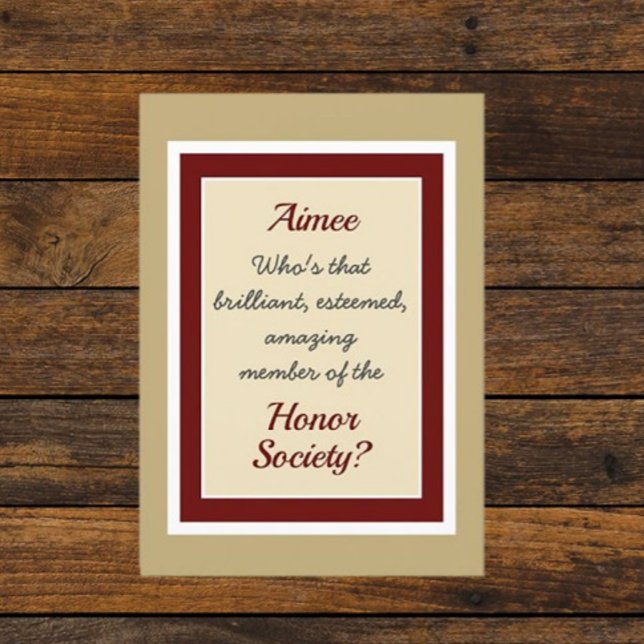 Custom Honour Society Congratulations card (Creator Uploaded)