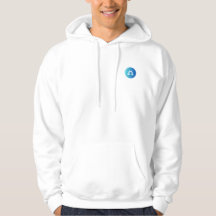 "Custom Hoodie - Minimalist Omega Design in Blue"