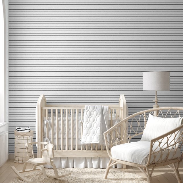 Custom Horizontal Stripe Black and White  Wallpaper (Kids)