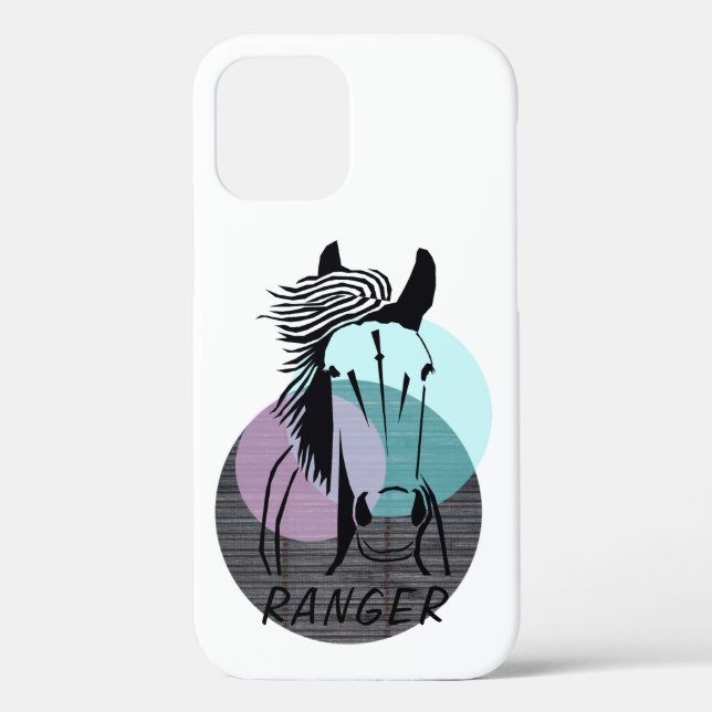 Custom Horse Apple IPhone 12 (Tough) Phone Case (Back)