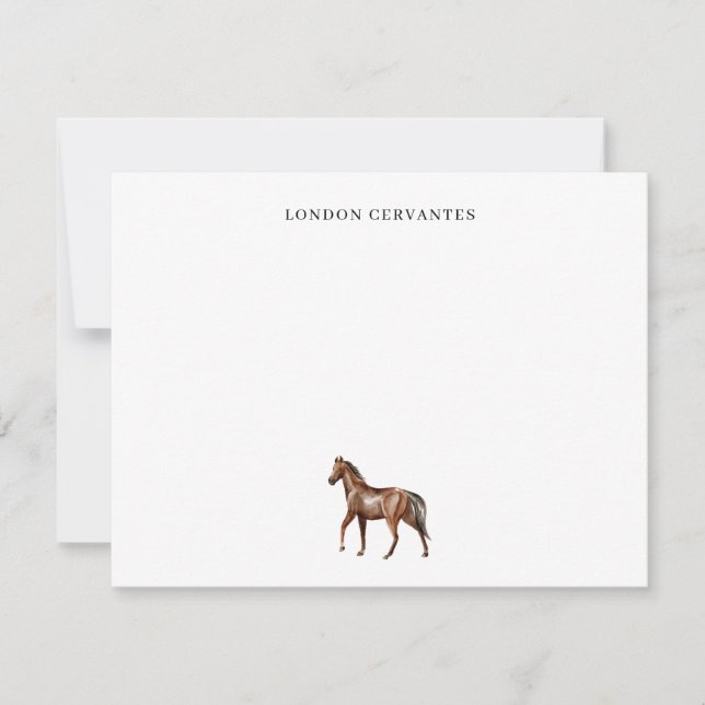 Custom Horse Equestrian Note Card (Front)