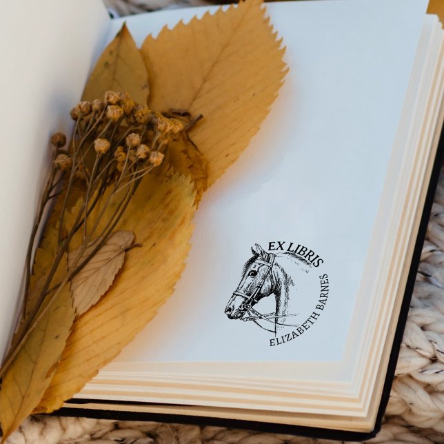Custom Horse Ex Libris, Book   Rubber Stamp (Creator Uploaded)