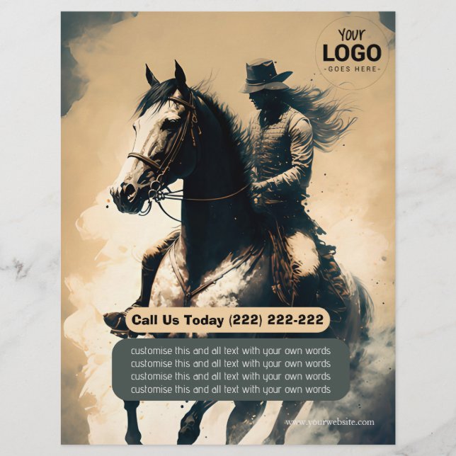 Custom Horse Flyer for Any Event or Sale (Front)