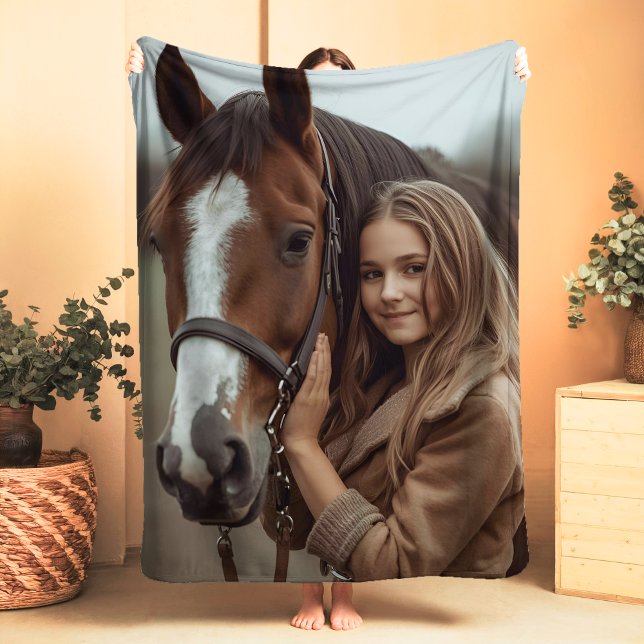 Custom Horse Lover Sherpa Blanket Equestrian Gift (Creator Uploaded)