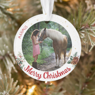 Custom Horse Name Photo Equestrian Ornament