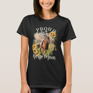 Custom Horse Pet Photo Text Sunflower Accent T-Shirt