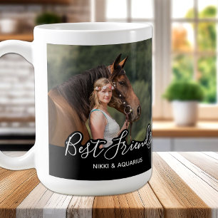 Custom Horse Photo Black Best Friends Coffee Mug