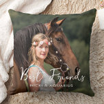 Custom Horse Photo Equestrian Best Friends Cushion<br><div class="desc">Celebrate your best friend with a custom horse photo keepsake pillow. Every horse deserves their own personalised photo pillow. Wonderful gift to all horse mum's & equestrians ! Pillow is double sided so you can do different photos on each side . Front is personalised with name, back is personalised with...</div>