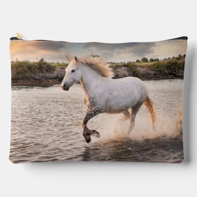 Custom Horse Photo Personalised Equestrian Accessory Pouch (Front)