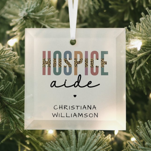 Custom Hospice Aide  Hospice Nursing Hospice Care Glass Tree Decoration (Insitu)