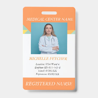 Custom Hospital Employee Photo ID Badge 