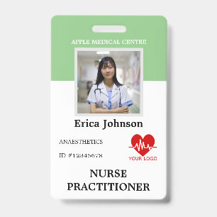 custom Hospital medical Employee Logo & Photo ID Badge
