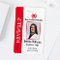 Custom Hospital Medical Employee Photo Badge Red