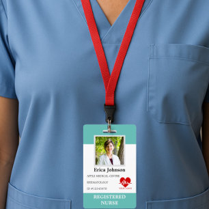 custom Hospital nurse Employee Logo & Photo ID Badge
