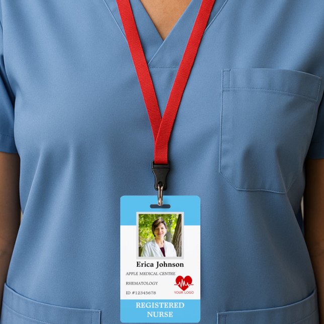 custom Hospital nurse Employee Logo & Photo ID Badge (Creator Uploaded)