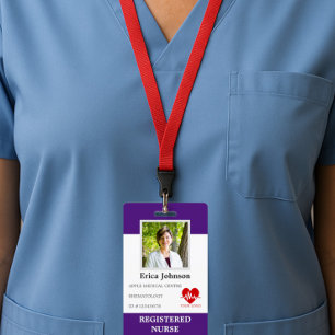 custom Hospital nurse Employee Logo & Photo ID Badge