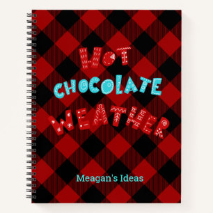 Custom Hot Chocolate Weather Red Buffalo Plaid Notebook