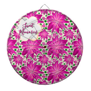 Custom Hot Pink Floral Seamless Pattern  Dartboard