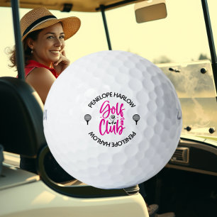 Custom Hot Pink Golf Club Name  Golf Balls