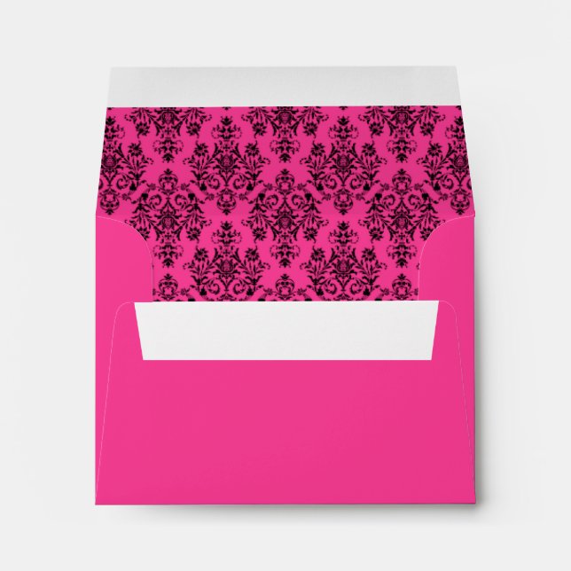 Custom Hot Pink Wedding Envelope with Address (Back (Bottom))