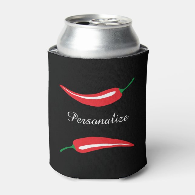 Custom hot red chilli pepper beverage can cooler (Can Front)