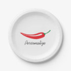 Custom hot red chilli pepper disposable plates