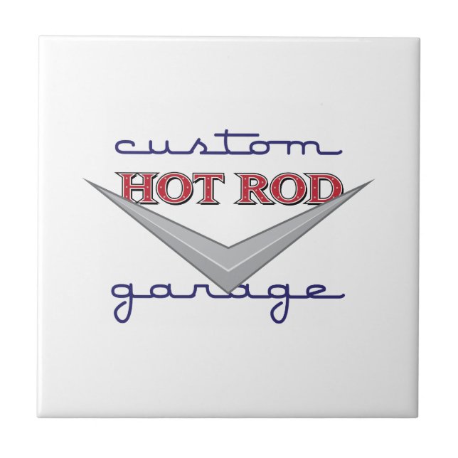 Custom Hot Rod Ceramic Tile (Front)