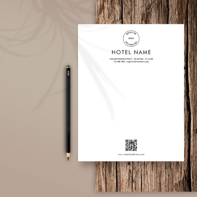 Custom Hotel Guest House Logo QR Code Any Colour Custom Letterhead (Creator Uploaded)