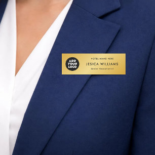 Custom Hotel Logo Name Tag with Job Title