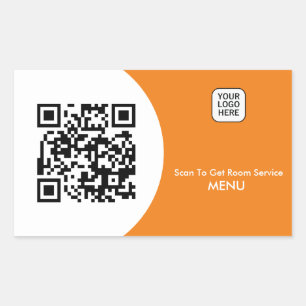 Custom Hotel Room Service Menu QR Code  Rectangular Sticker