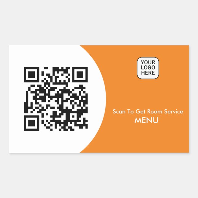 Custom Hotel Room Service Menu QR Code  Rectangular Sticker (Front)