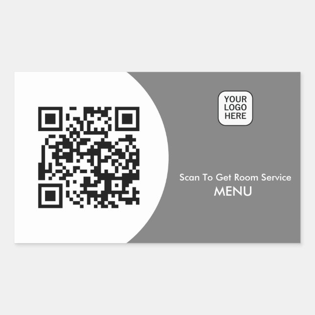 Custom Hotel Room Service Menu QR Code  Rectangular Sticker (Front)