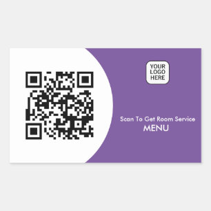 Custom Hotel Room Service Menu QR Code  Rectangular Sticker