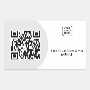 Custom Hotel Room Service Menu QR Code Rectangular Sticker