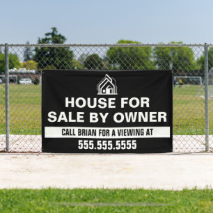 Custom House For Sale by Owner Black Banner