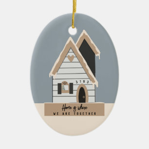 Custom House Gift For Parents  Ceramic Ornament