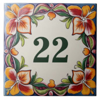 Custom House Number Sign Plate Hawaiian Flowers