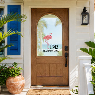 Custom House Number Street Name Pink Flamingo