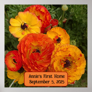 Custom Housewarming Poster Poppies